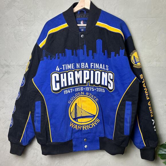 Golden State Warriors 4-Time NBA Champions Skyline GIII Carl Banks L 2015 Jacket - Picture 1 of 6